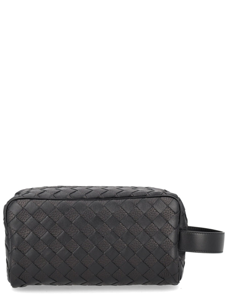 Bottega Veneta Woven Leather Clutch — Black