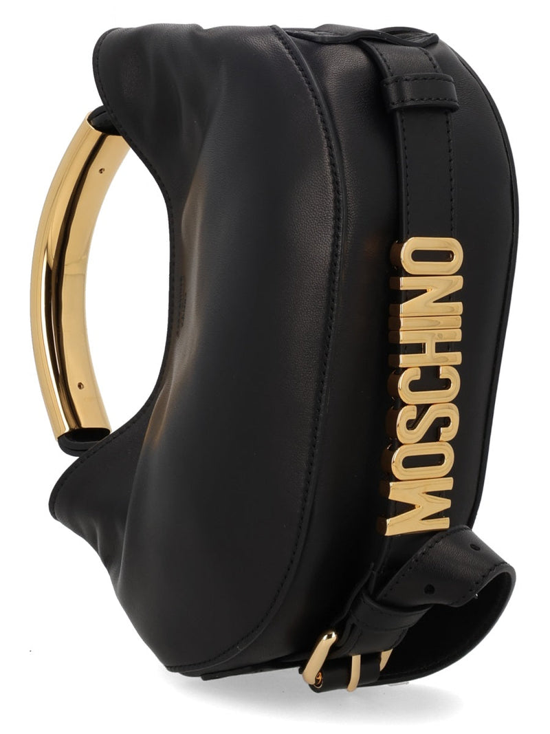 Moschino Top Handle Bag — Black Leather
