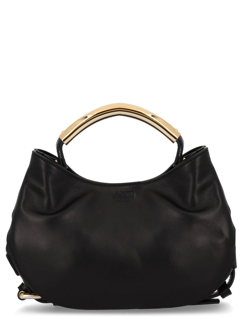 Moschino Top Handle Bag — Black Leather