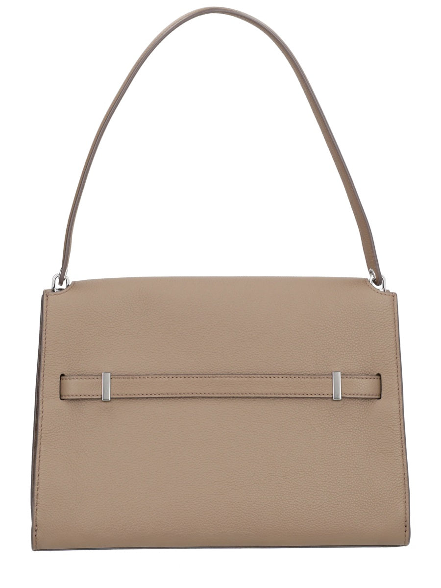 Tory Burch Lee Radziwill Shoulder Bag — Beige Leather