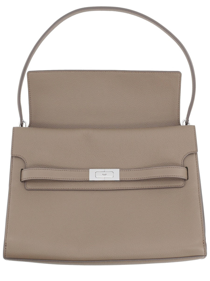 Tory Burch Lee Radziwill Shoulder Bag — Beige Leather