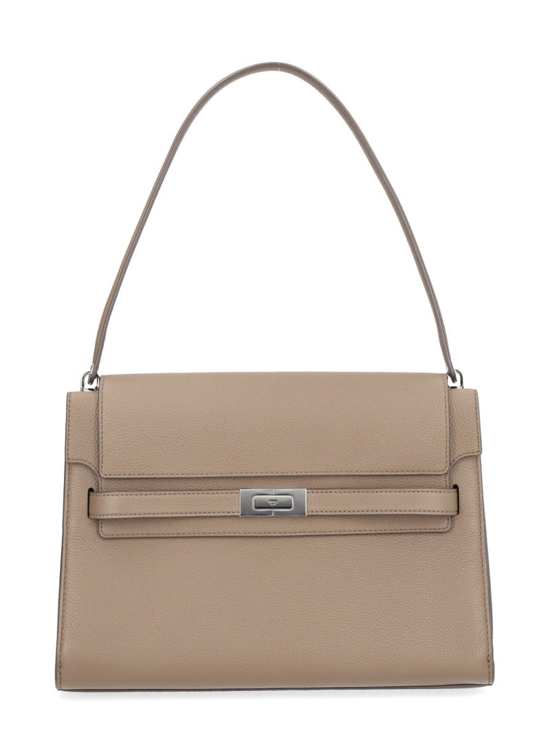 Tory Burch Lee Radziwill Shoulder Bag — Beige Leather