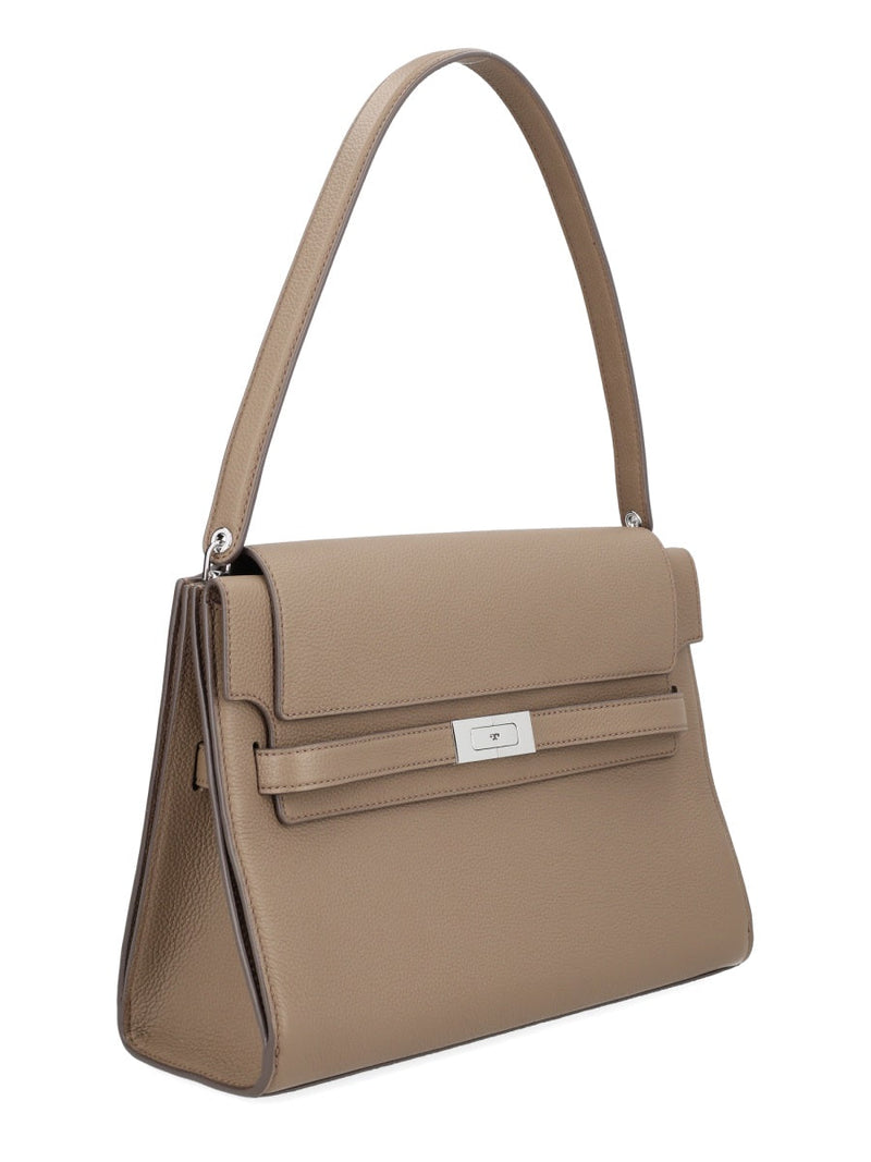 Tory Burch Lee Radziwill Shoulder Bag — Beige Leather