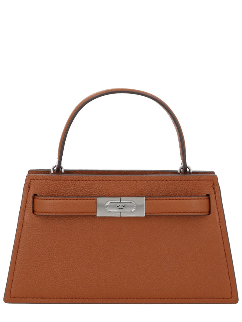 Tory Burch Lee Radziwill Shoulder Bag — Beige Leather