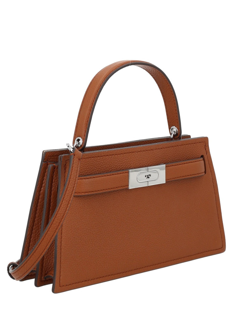 Tory Burch Lee Radziwill Shoulder Bag — Beige Leather