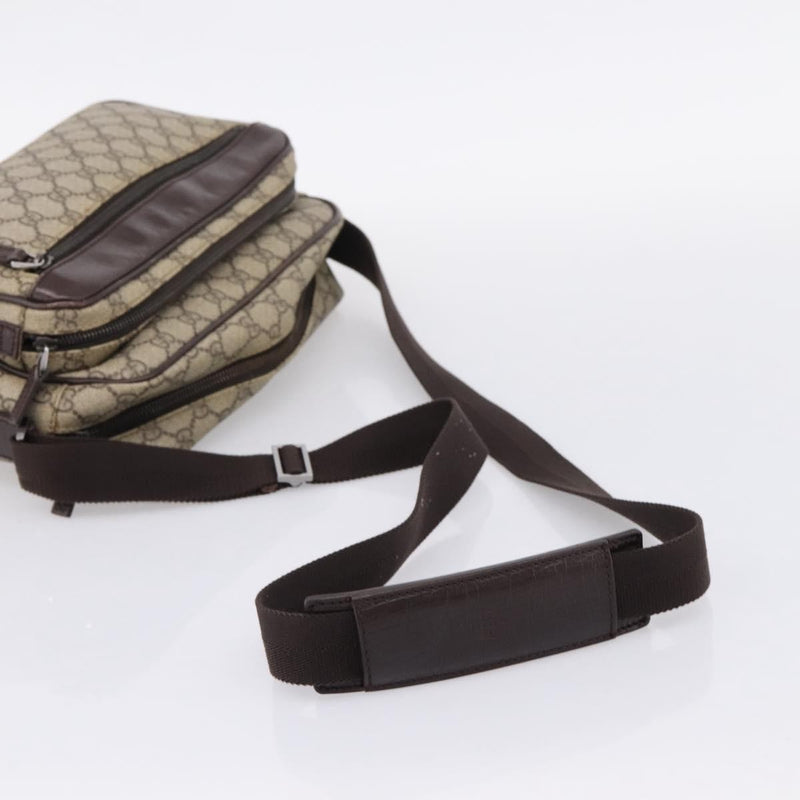 Gucci Front Zip Pocket Messenger Gg Coated Canvas Beige