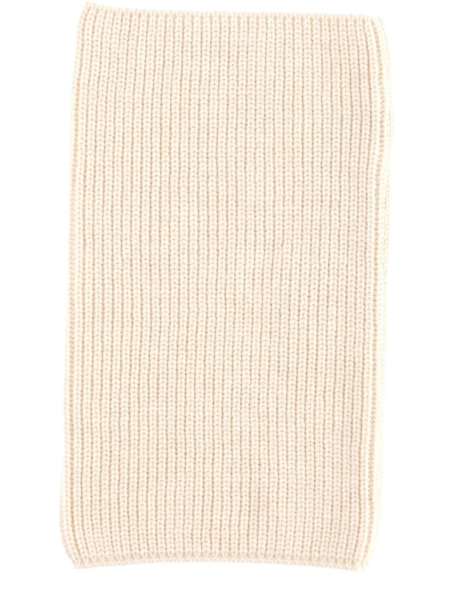 Lemaire Alpaca Wool Blend Snood Scarf — White Acrylic Scarfs