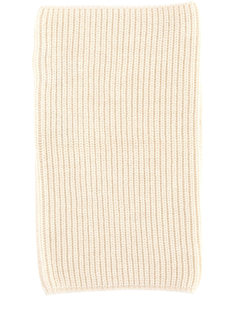 Lemaire Alpaca Wool Blend Snood Scarf — White Acrylic Scarfs