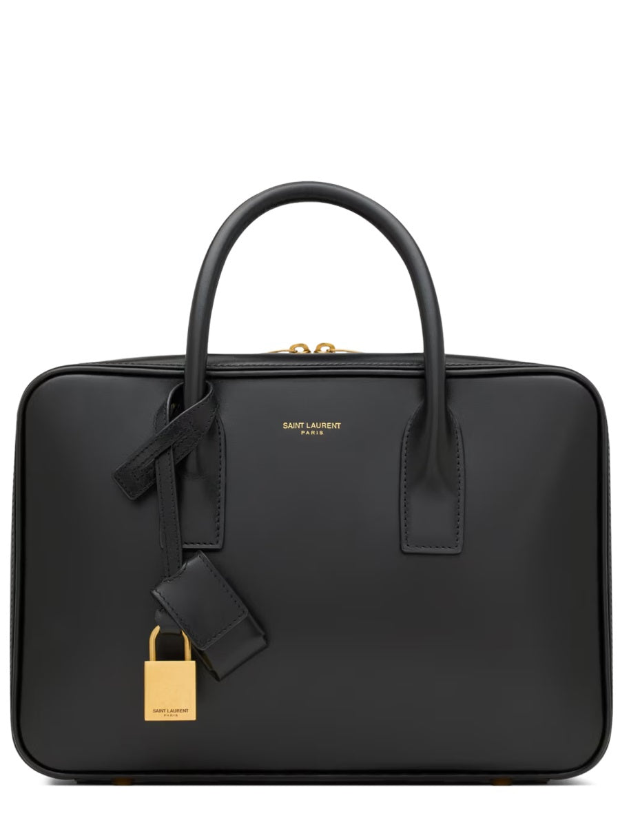 Saint Laurent Top Handle Bag — Black Leather