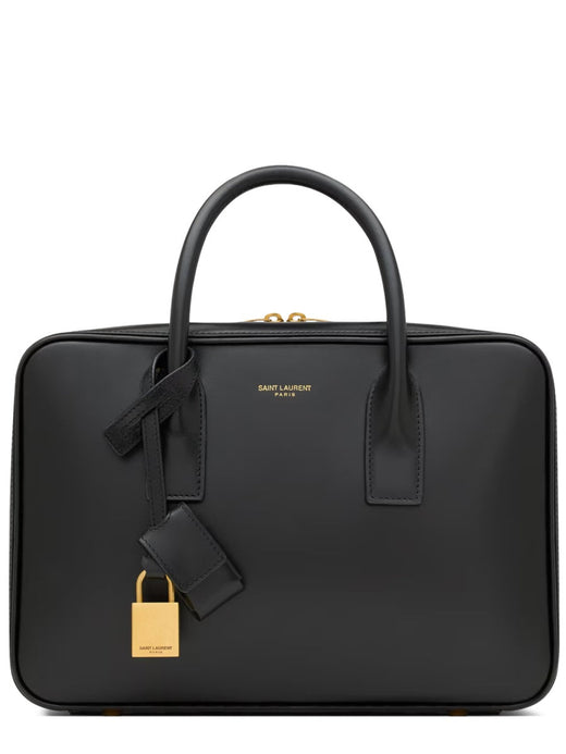 Saint Laurent Top Handle Bag — Black Leather