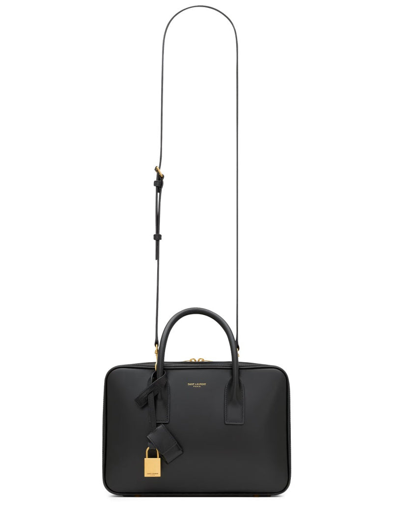 Saint Laurent Top Handle Bag — Black Leather