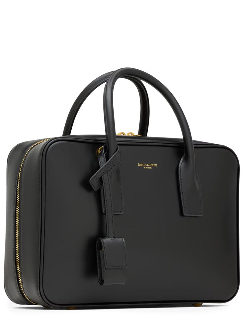 Saint Laurent Top Handle Bag — Black Leather