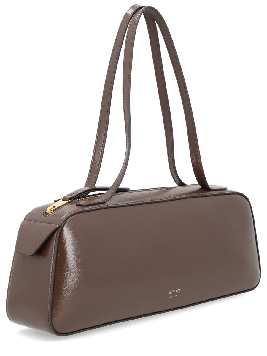 Khaite Simona Shoulder Bag — Brown Calf Leather