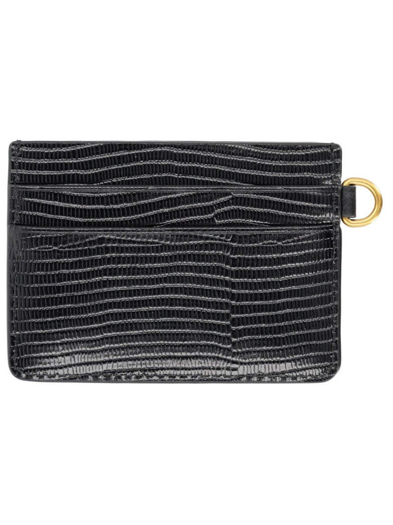 Isabel Marant Oskan Card Case — Black Cow Leather Wallets & Purses