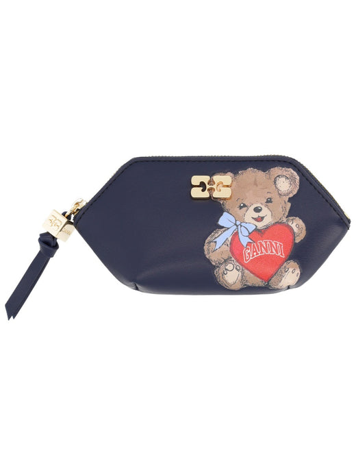 Ganni Recycled Leather Coin Wallet — Black & Purses