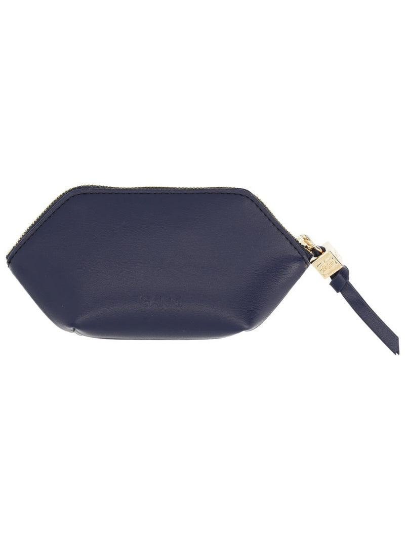 Ganni Recycled Leather Coin Wallet — Black & Purses