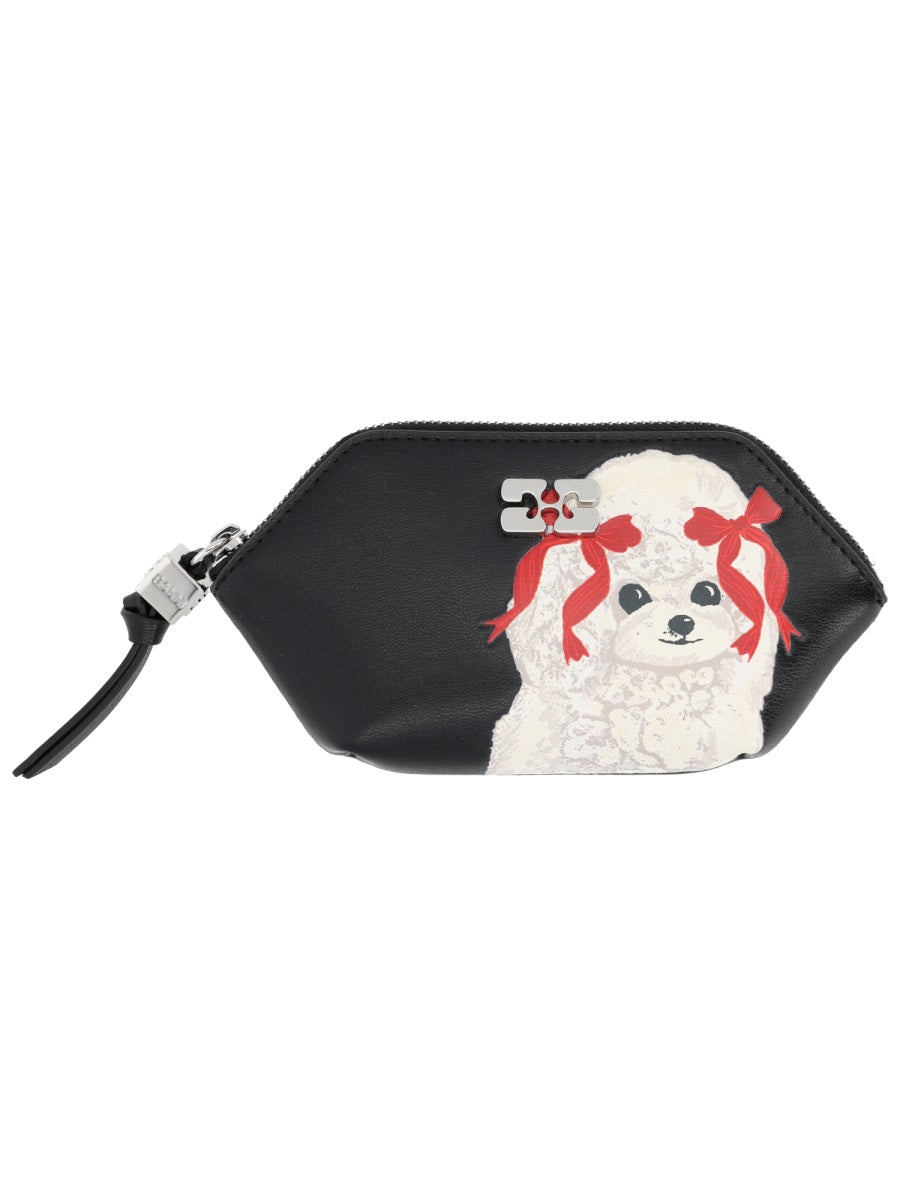 Ganni Bou Coin Purse — Black Recycled Leather Wallets & Purses