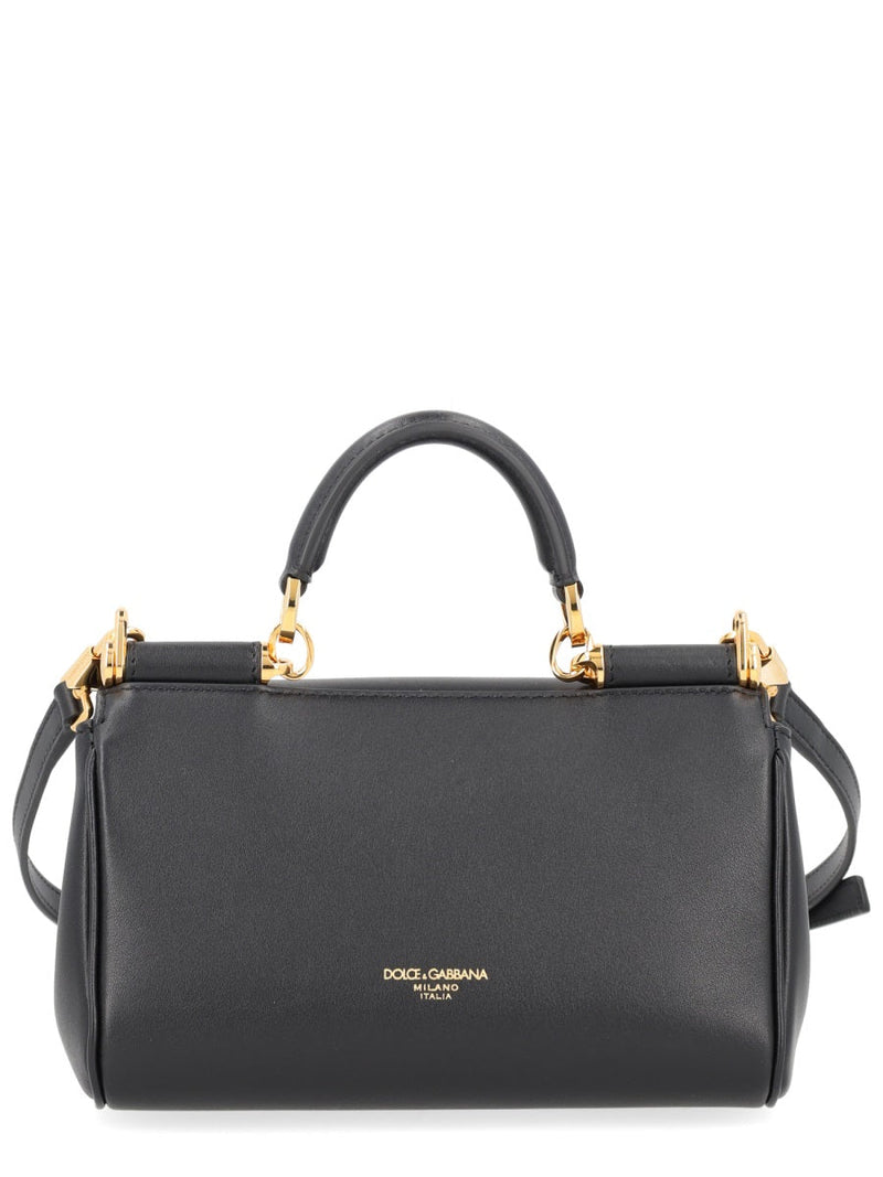 Dolce & Gabbana My Sicily Shoulder Bag — Black Leather