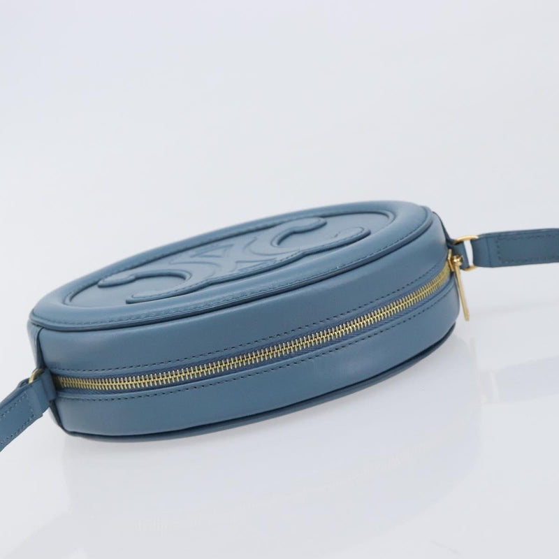 Celine Triomphe Oval Leather Blue Bag