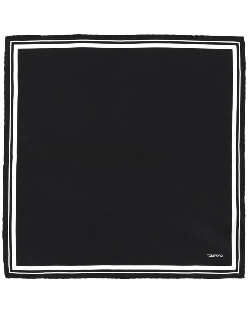 Tom Ford Silk Pocket Handkerchief — Black Accessory