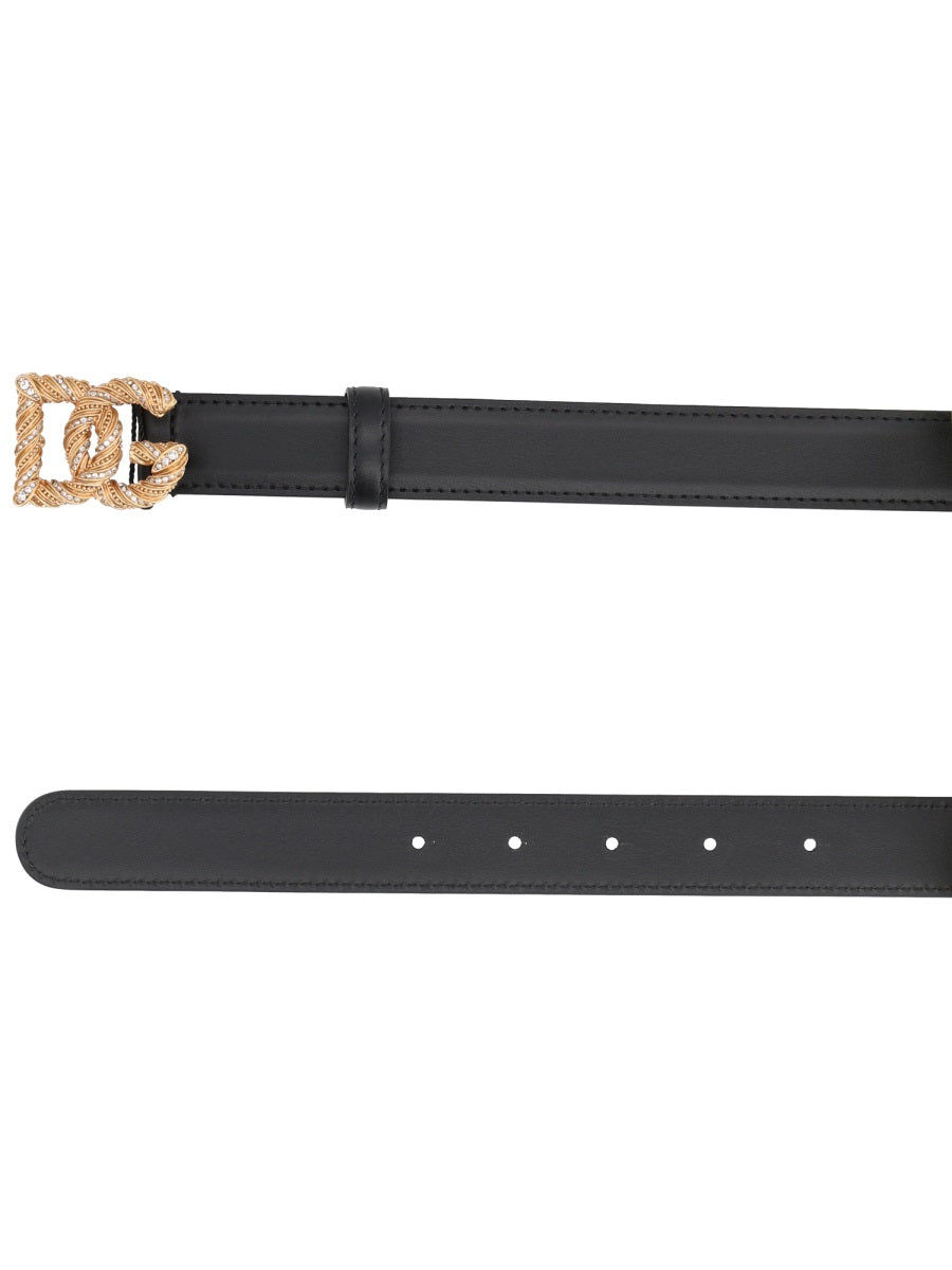 Dolce & Gabbana Leather Belt — Black