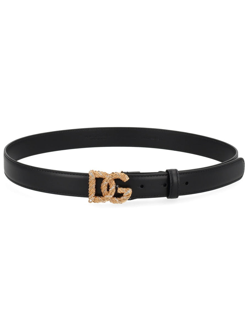 Dolce & Gabbana Leather Belt — Black