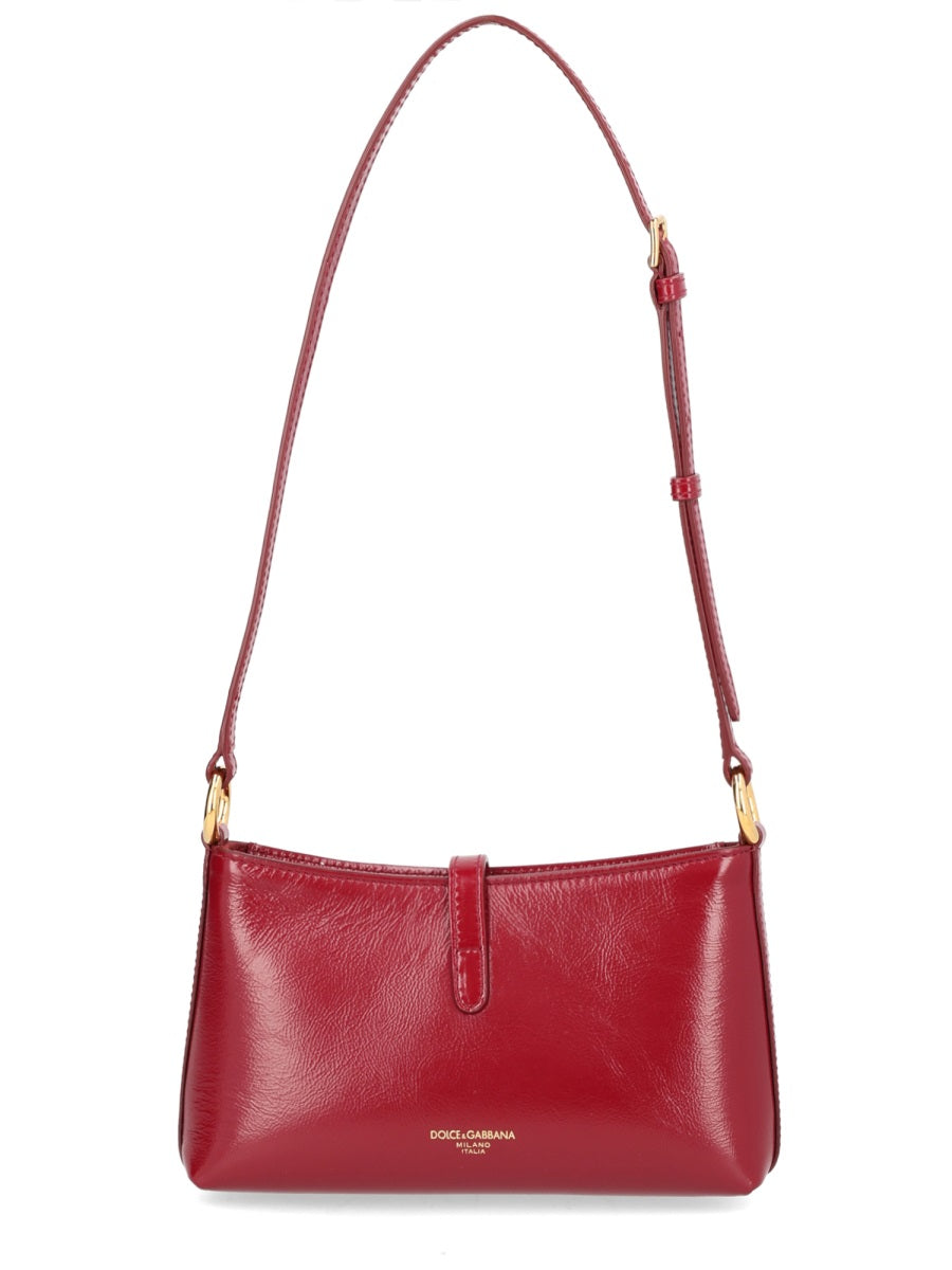 Dolce & Gabbana Lock Shoulder Bag — Red Leather