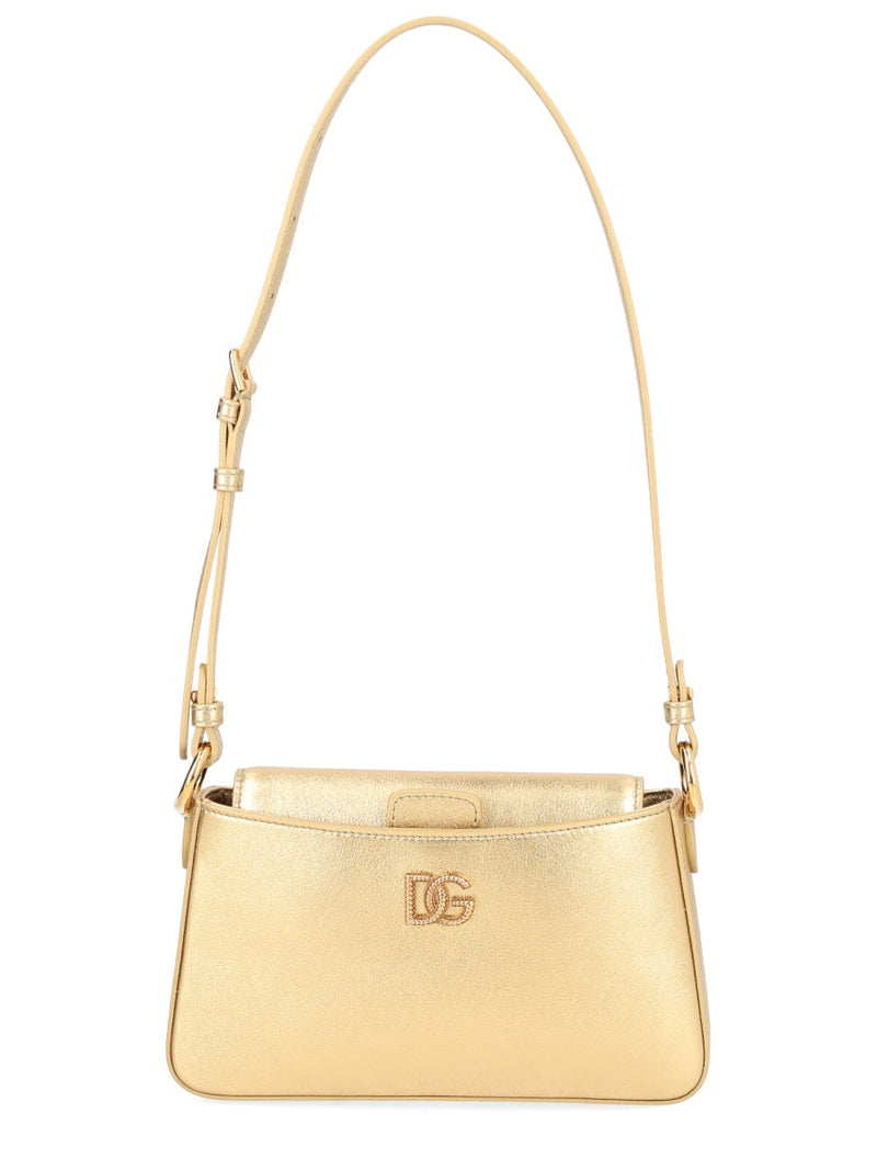Dolce & Gabbana Leather Shoulder Bag — Gold