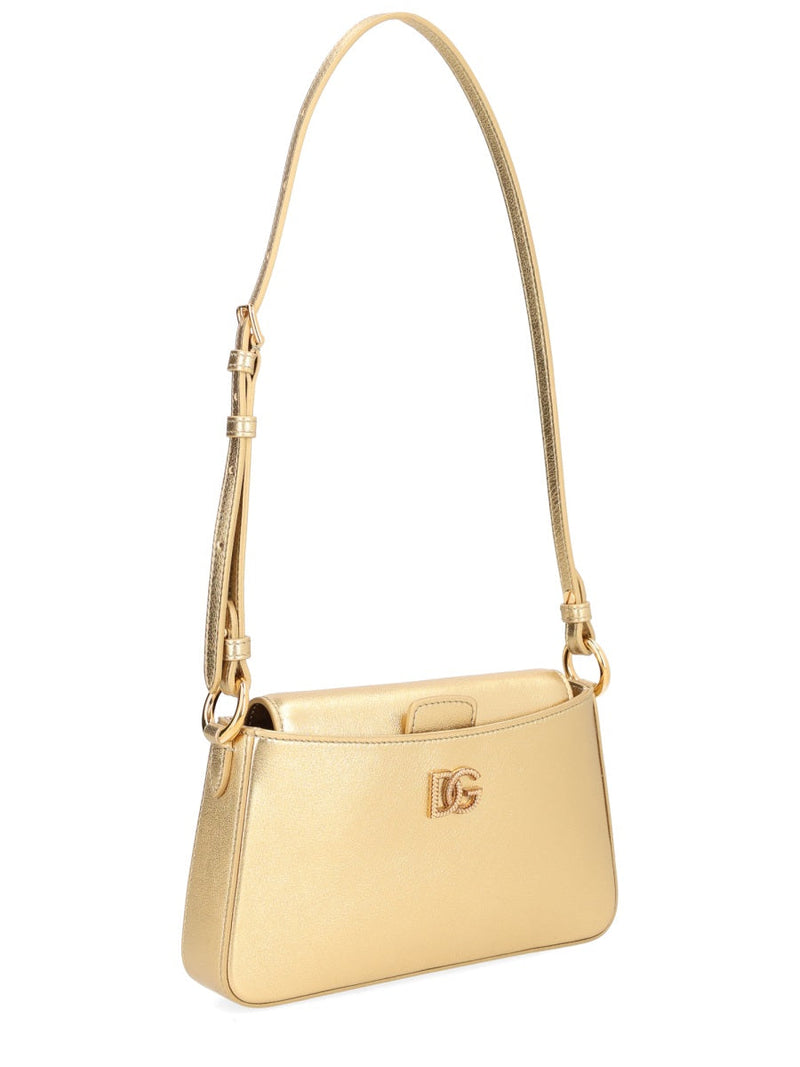 Dolce & Gabbana Leather Shoulder Bag — Gold