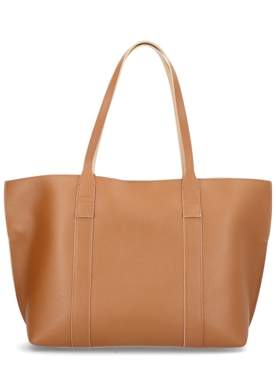 Hogan Script Shoulder Bag — Brown Calf Leather