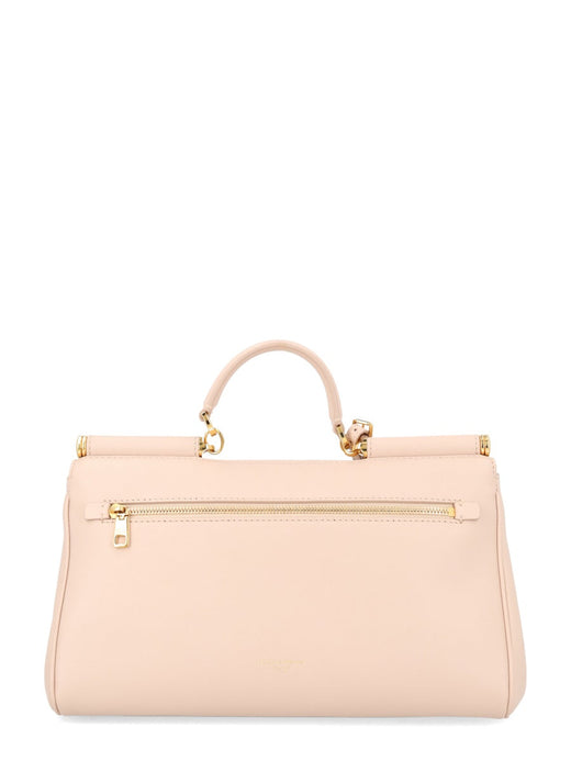 Dolce & Gabbana My Sicily Shoulder Bag — Beige Leather