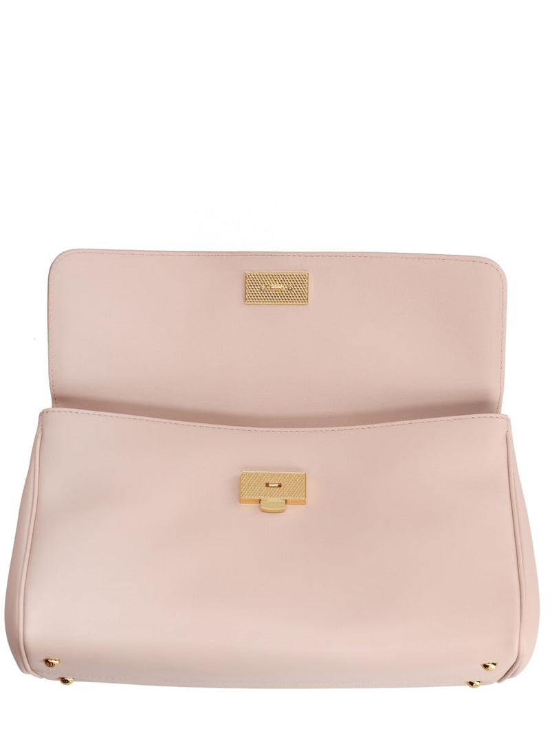 Dolce & Gabbana My Sicily Shoulder Bag — Beige Leather