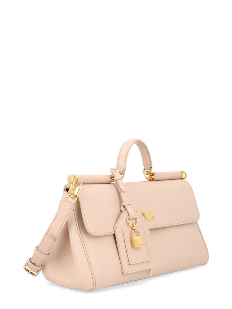 Dolce & Gabbana My Sicily Shoulder Bag — Beige Leather