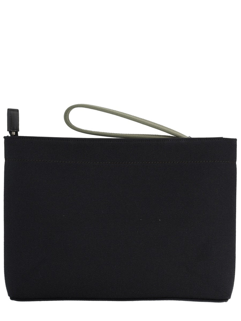 Givenchy Logo-Print Cotton Clutch — Black