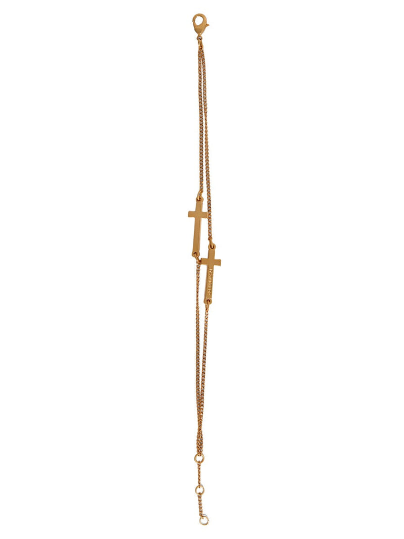 Dsquared2 Cross Pendant Brass Bracelet — Gold Bracelets