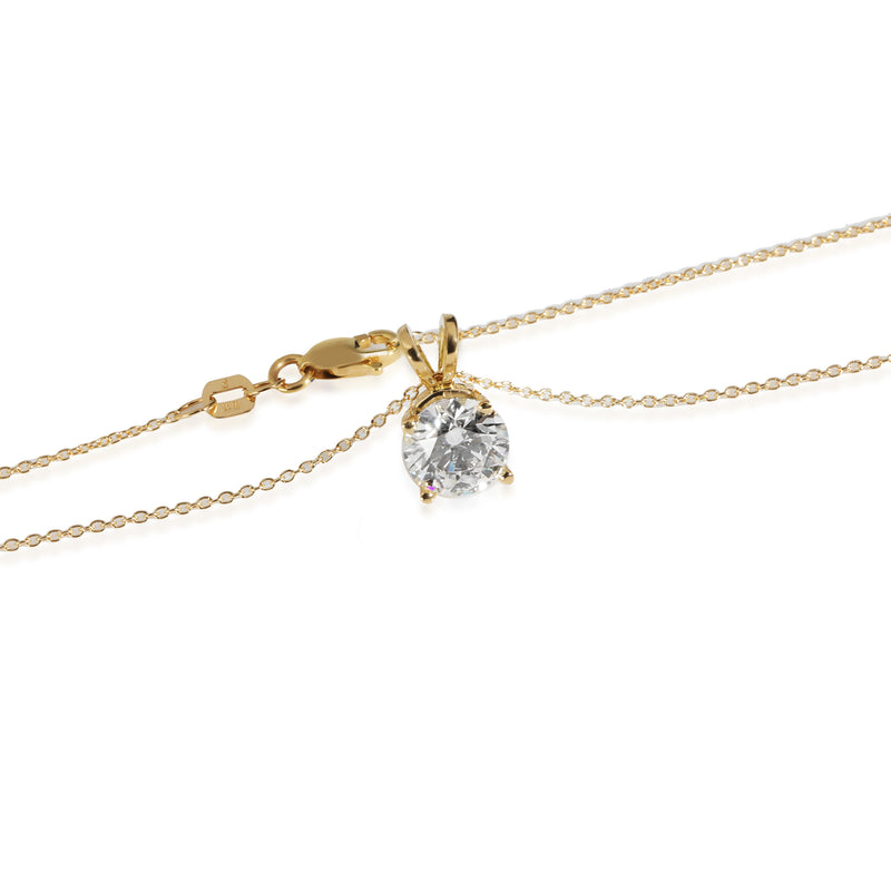 Diamond Solitaire Pendant 18k Yellow Gold (1.66 Ctw)