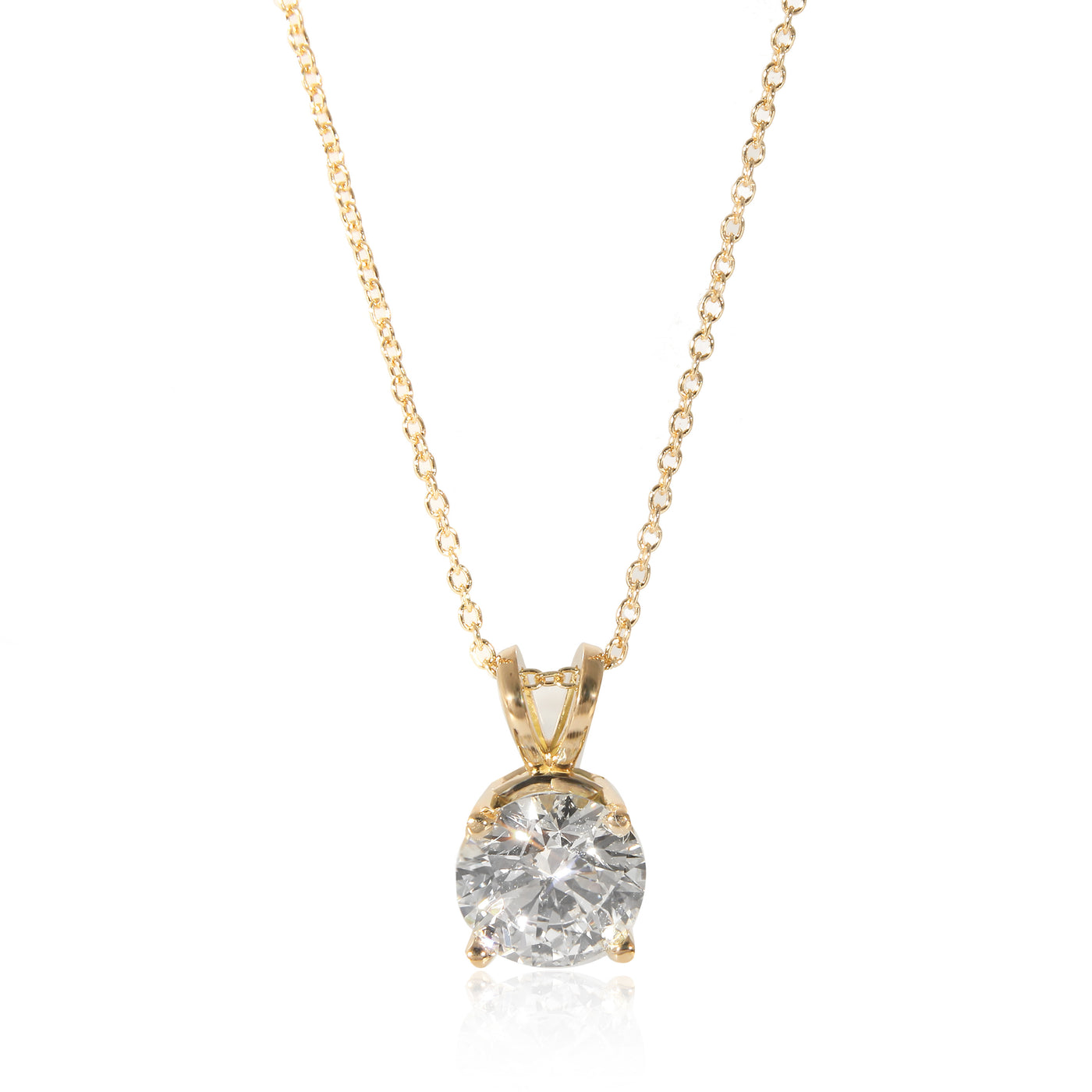 Diamond Solitaire Pendant 18k Yellow Gold (1.66 Ctw)