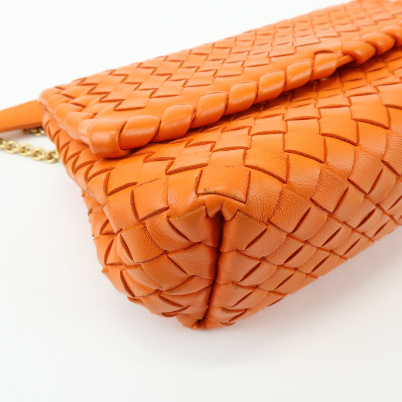 Bottega Veneta Olimpia Intrecciato Nappa Orange Leather Bag