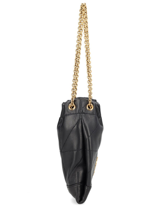 Saint Laurent Cassandre Shoulder Bag — Black Lambskin