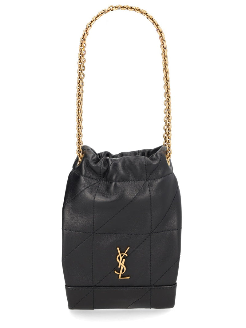 Saint Laurent Cassandre Shoulder Bag — Black Lambskin