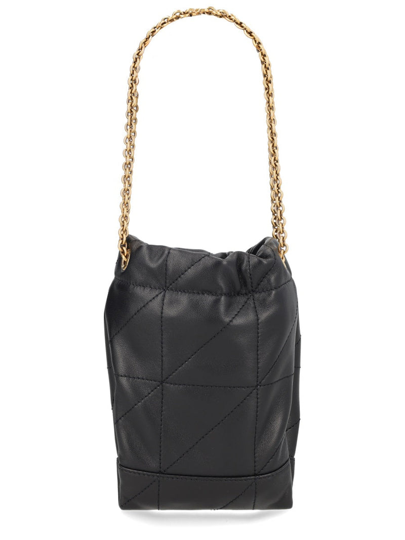 Saint Laurent Cassandre Shoulder Bag — Black Lambskin