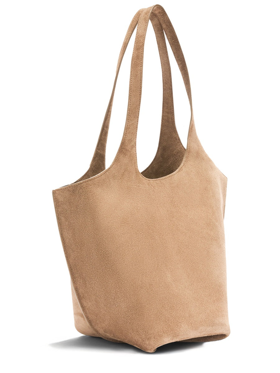 The Attico Scoop Shoulder Bag — Brown Leather