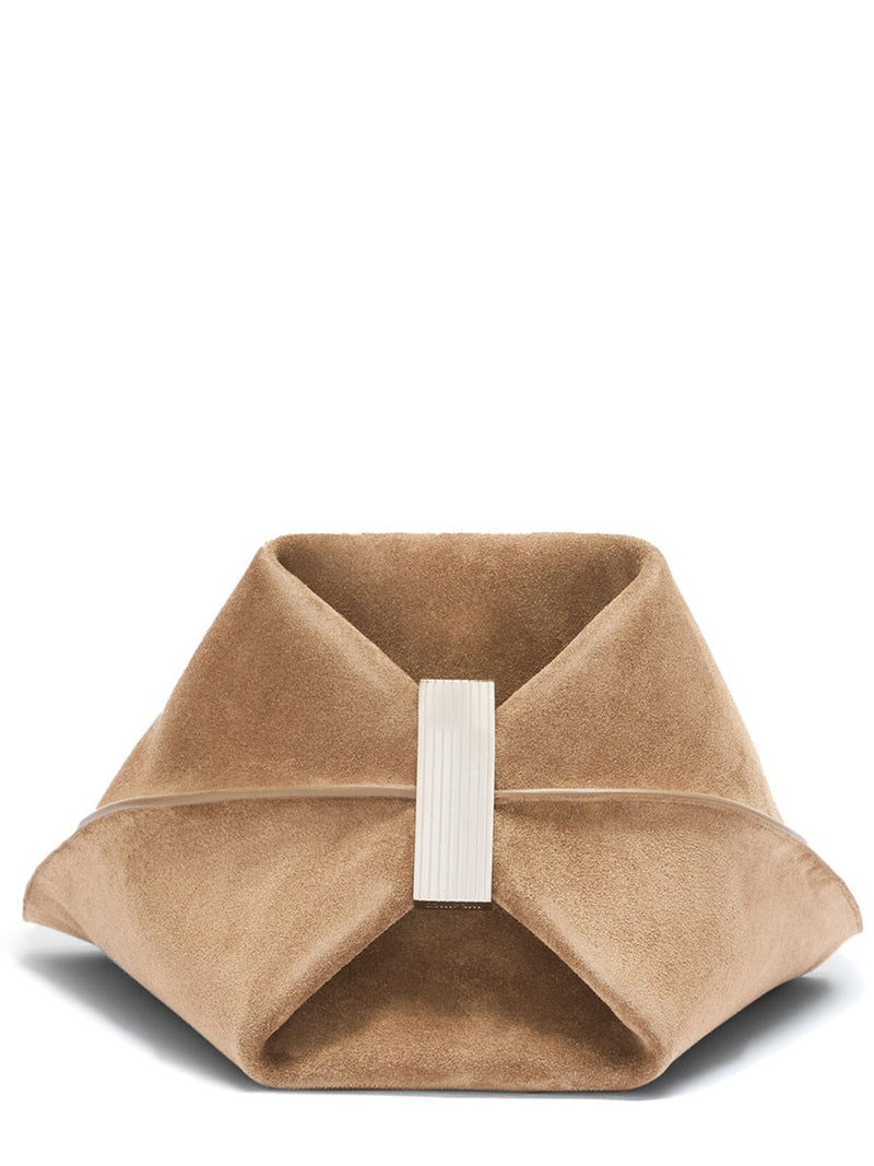 The Attico Scoop Shoulder Bag — Brown Leather