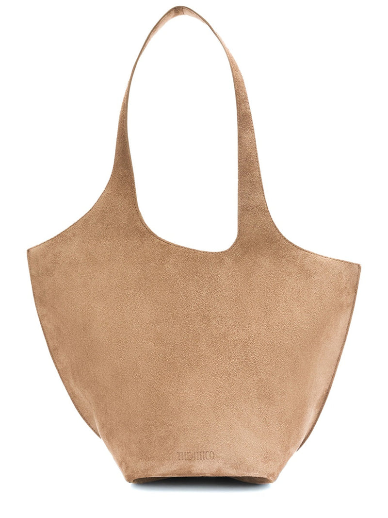 The Attico Scoop Shoulder Bag — Brown Leather
