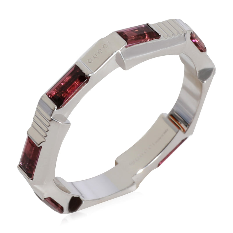 Gucci Link To Love Rubelite Band 18k White Gold