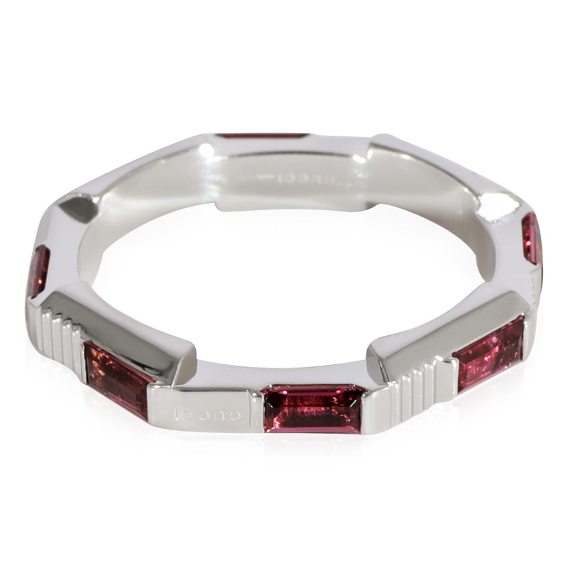 Gucci Link To Love Rubelite Band 18k White Gold