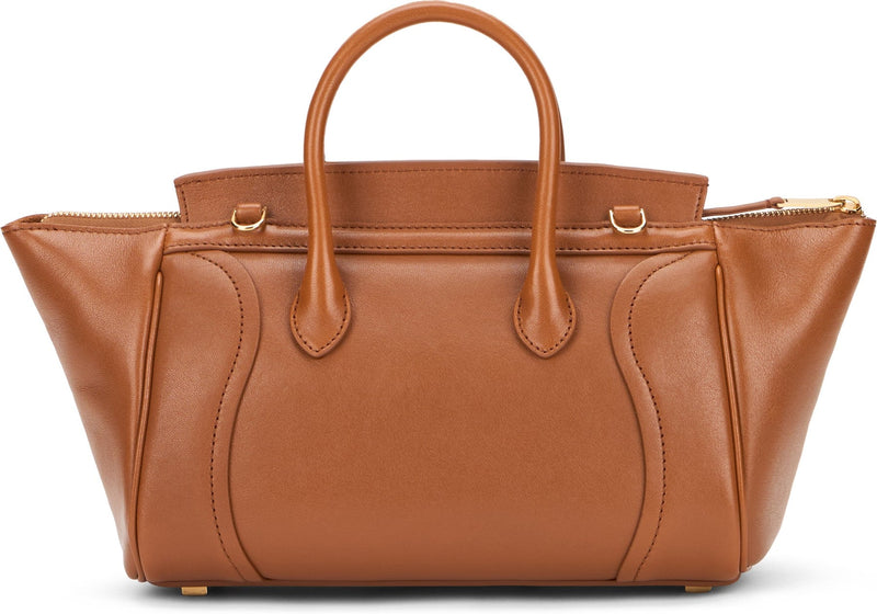 Celine Luggage Top Handle Bag — Brown Lambskin Leather