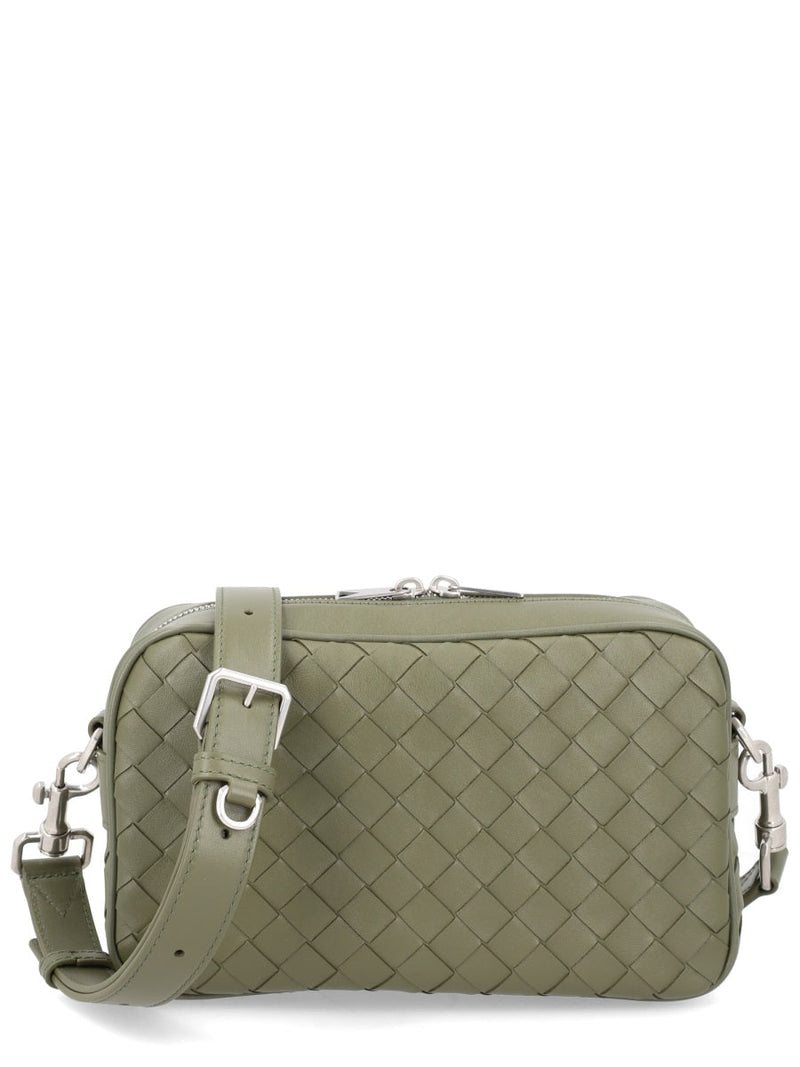 Bottega Veneta Intrecciato Braided Calf Leather Shoulder Bag — Green
