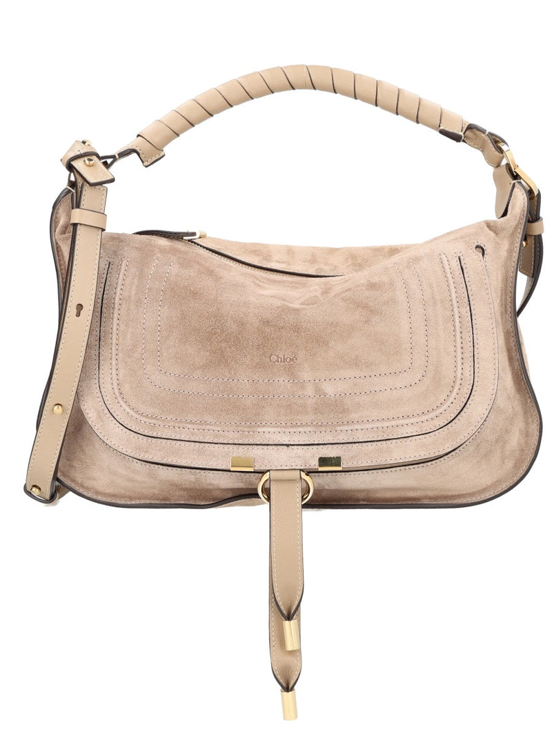 Chloé Marcie Shoulder Bag — Beige Leather
