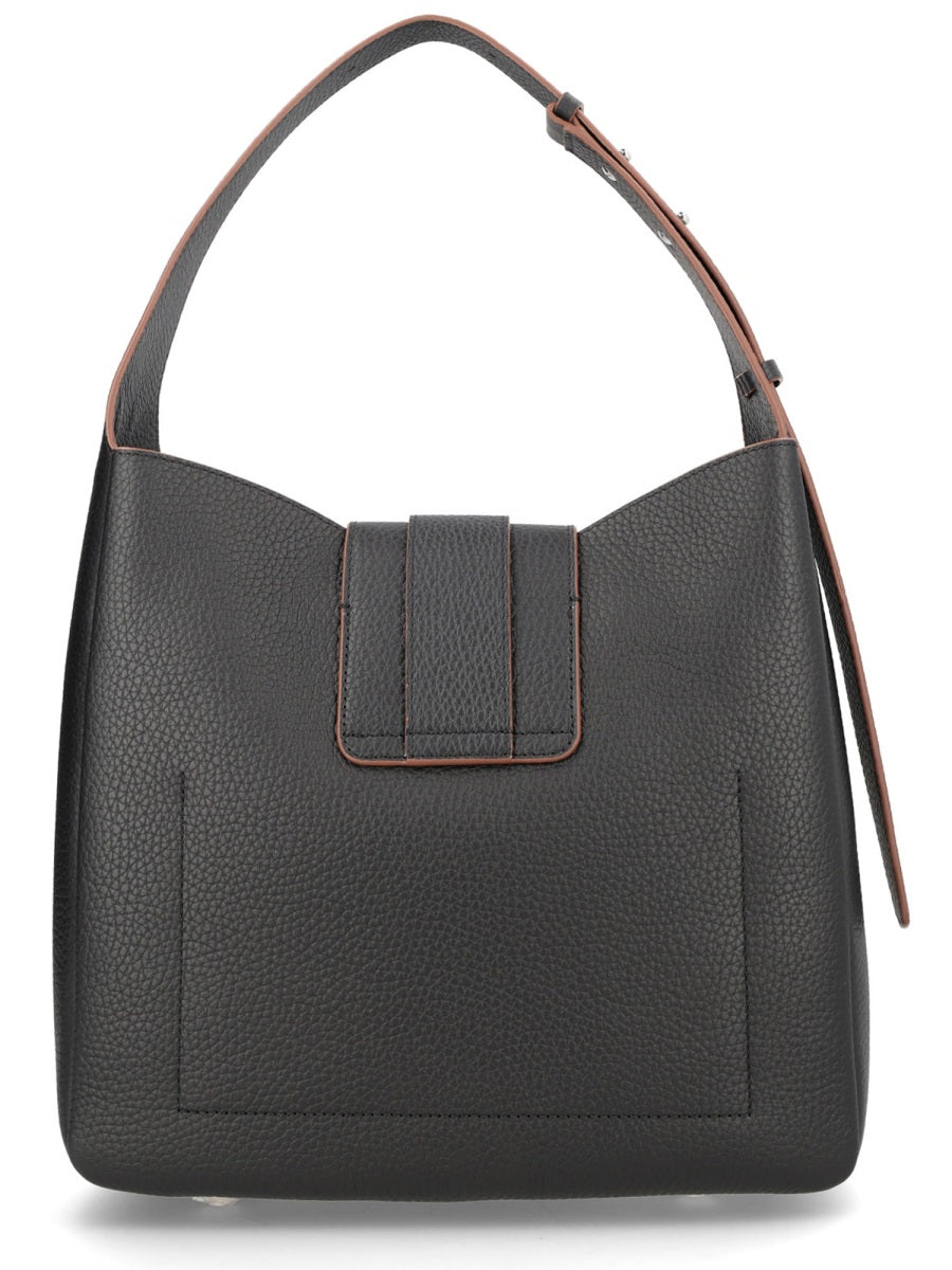 Hogan Calfskin Hobo Bag — Black